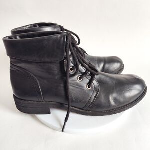 Cliffs White Mountain Black Cottagecore Granny Faux Leather Lace-Up 8.5 Boots